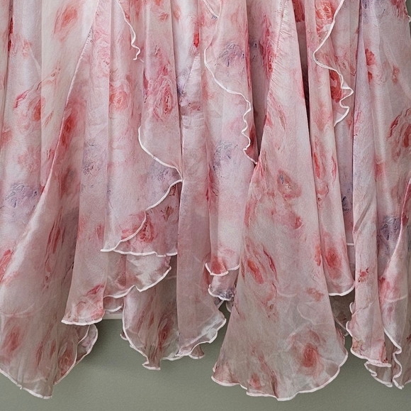 Lulus Cliona Blush Pink Floral Pleated Tie-Strap Maxi Dress, Size XL - Picture 10 of 11